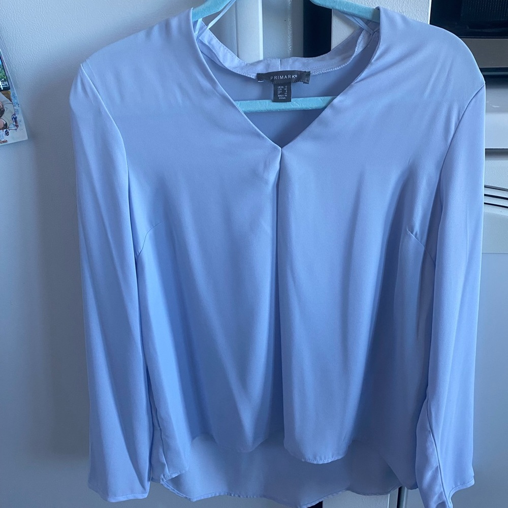 Long Sleeve V Neck Blouse for work
